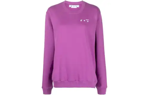 OFF WHITE Sweatshirts Women's Purple Crew Neck Moderate