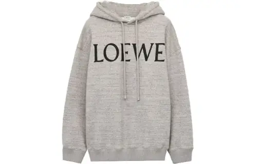 LOEWE Women's LOEWE Oversize Cotton Hoodie Grey Melange