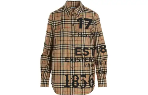 Burberry check lettering shirt