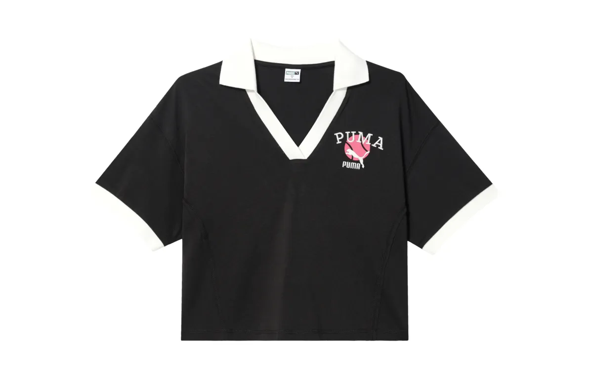 PUMA Polo Shirts Women's Black Polo Collar Moderate Other
