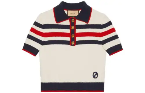 GUCCI SS23 Polo Shirt Women's Ivory White