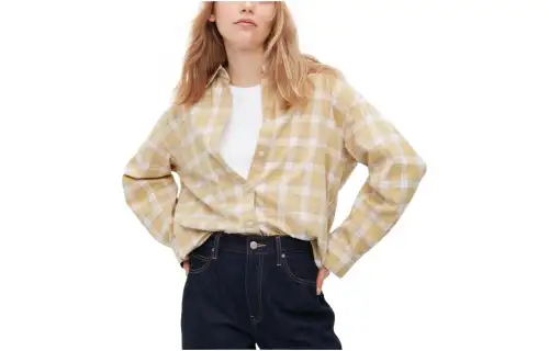 UNIQLO Shirt Women's Apricot Yellow