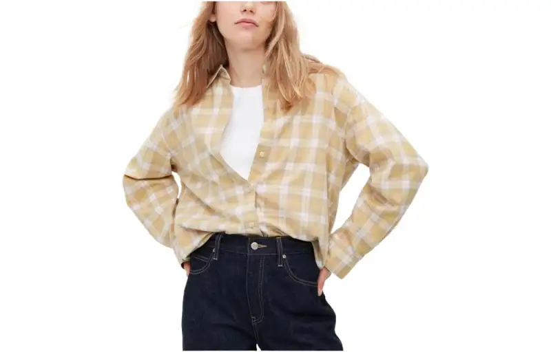 UNIQLO Shirt Women's Apricot Yellow
