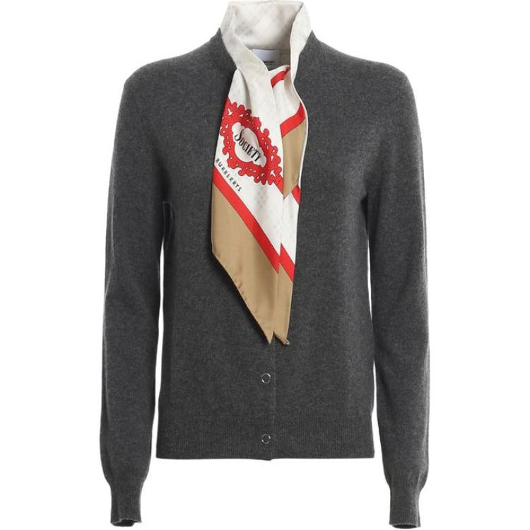 Burberry Cashmere Sweaters Women's Gray Moderate