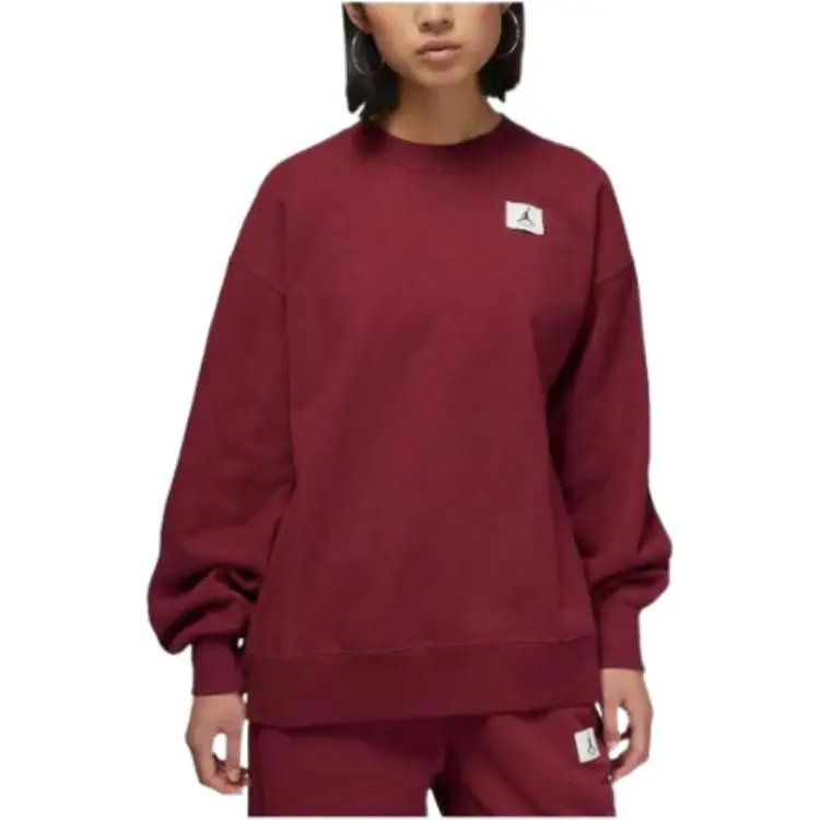 Jordan Sweatshirts Women's Cherrywood Red Crew Neck Moderate Regular