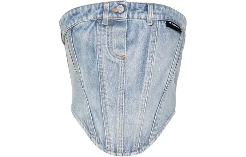 Vetements Sleeveless Denim Corset Top