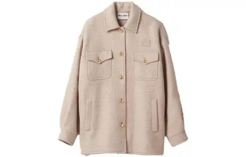 MIU MIU Jackets & Coats Women's Beige Yellow