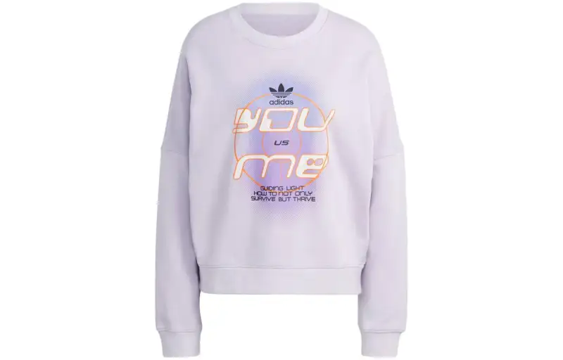 Adidas Originals Sweatshirts Women's Light Purple Crew Neck Moderate Other
