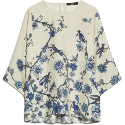 WEEKEND MaxMara Azure shirt with a round collar