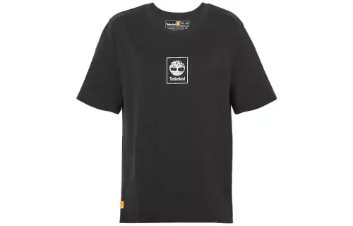 Timberland T Shirts Women's Black Crew Neck Moderate Straight Fit