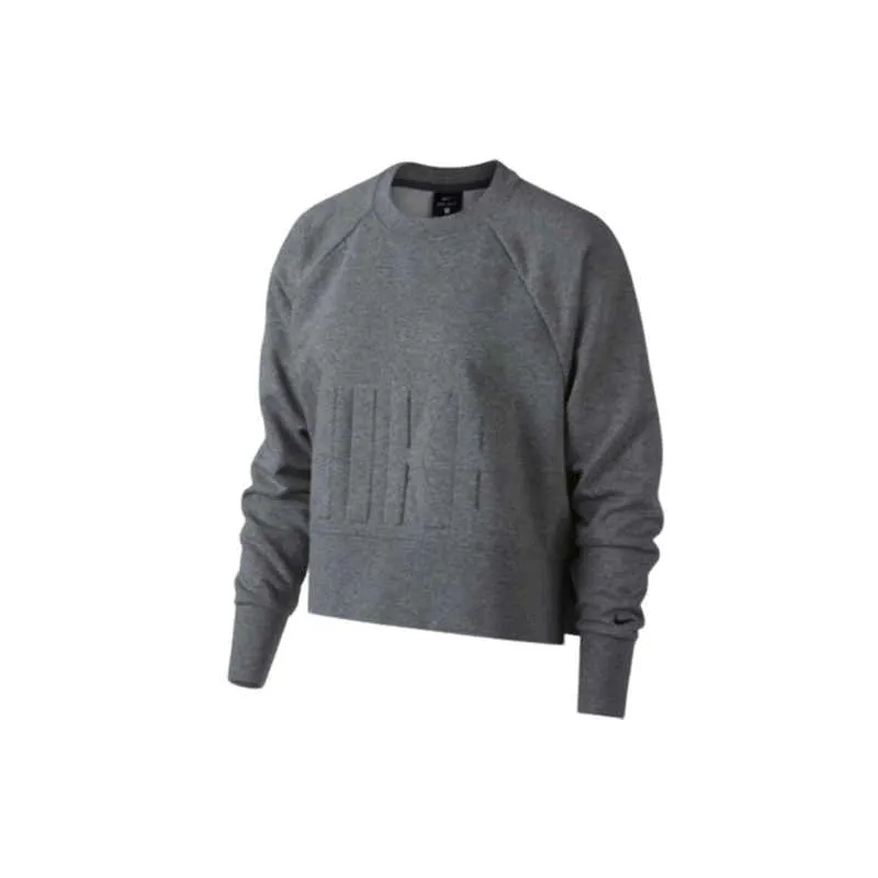 Nike Sweatshirts Women's Gray Crew Neck Moderate Straight Fit