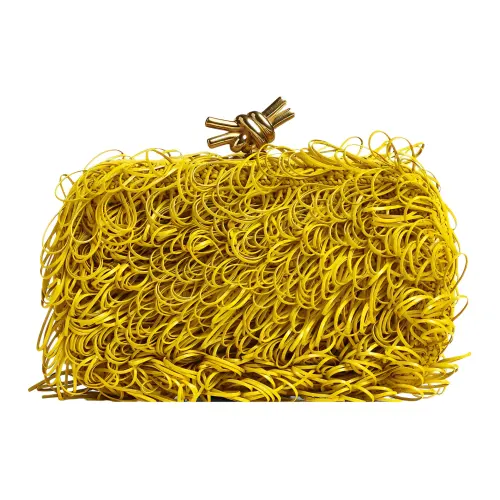 Bottega Veneta Sheepskin Clutch Women's Yellow