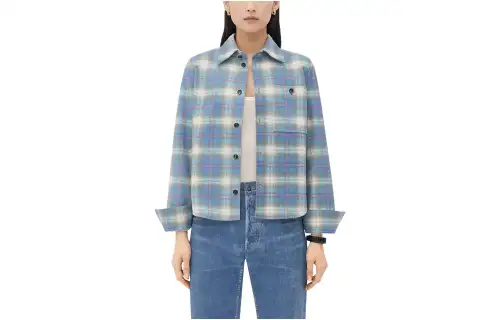 Bottega Veneta Flannel Printed Long Sleeved Shirt