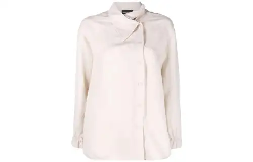 EMPORIO ARMANI Armani SS22 off-center buttoned long-sleeved shirt for women, light pink