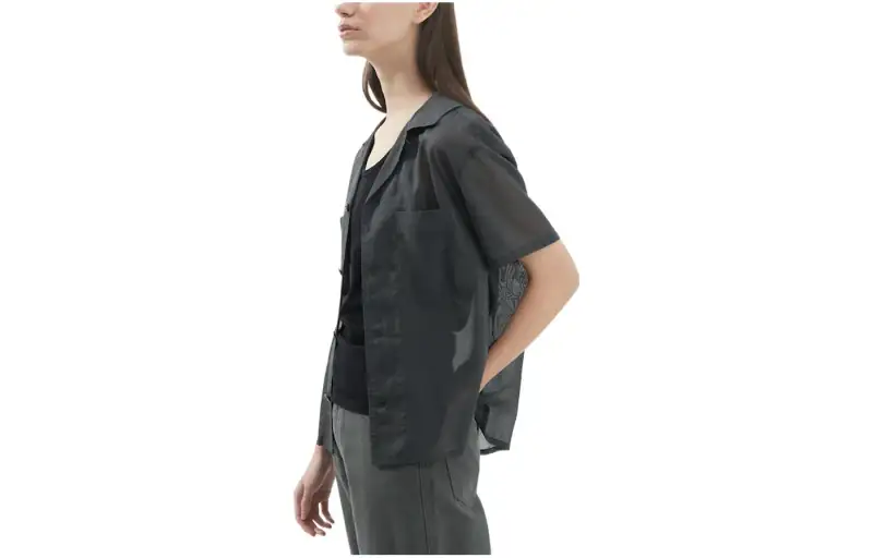 UNIQLO Shirts Women's Dark Gray Lapel Moderate Other