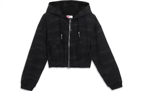 Li Ning Sweatshirts Women's Black Hooded Moderate Cardigan