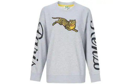 KENZO Sweatshirts Women's Gray Crew Neck Moderate Regular