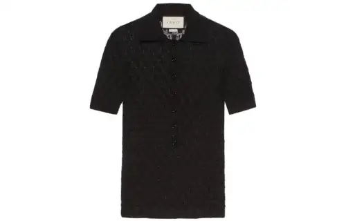 GUCCI Geometric G Knitted Polo Shirt