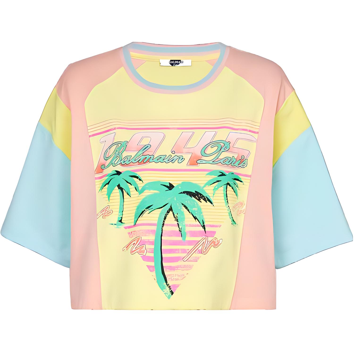 Женская футболка BALMAIN (разноцветная)