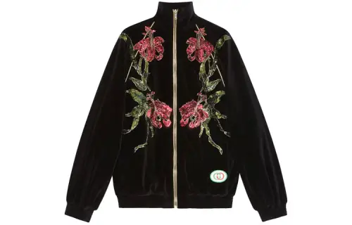 GUCCI Jackets Women's Black Stand Collar Moderate Other
