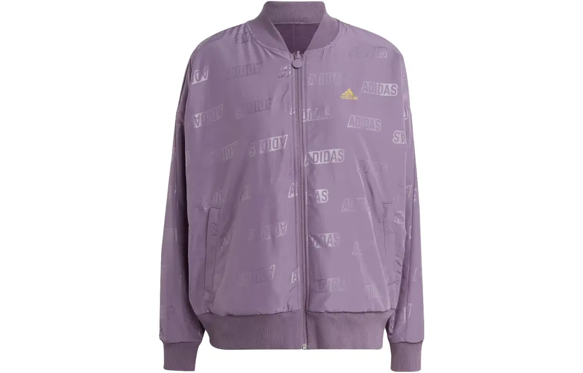 Adidas Embossed Monogram Reversible Jackets & Coats Women's Dark Gray Violet