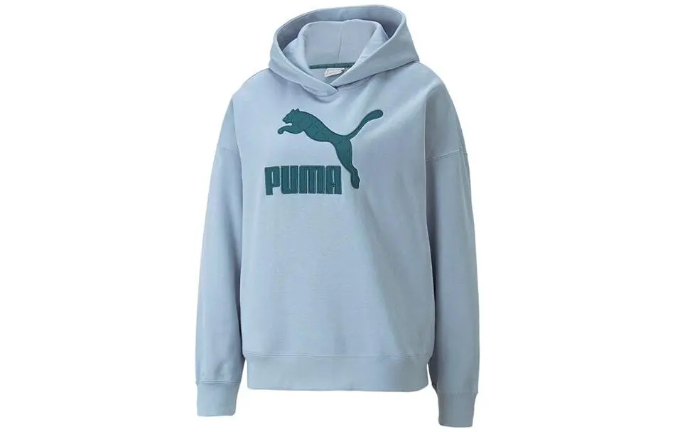 PUMA Sweatshirts Women's Blue Hooded Moderate Regular