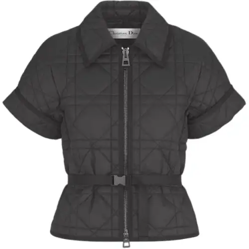 DIOR Macrocannage Short Sleeved Jacket Jackets & Coats Women's Black