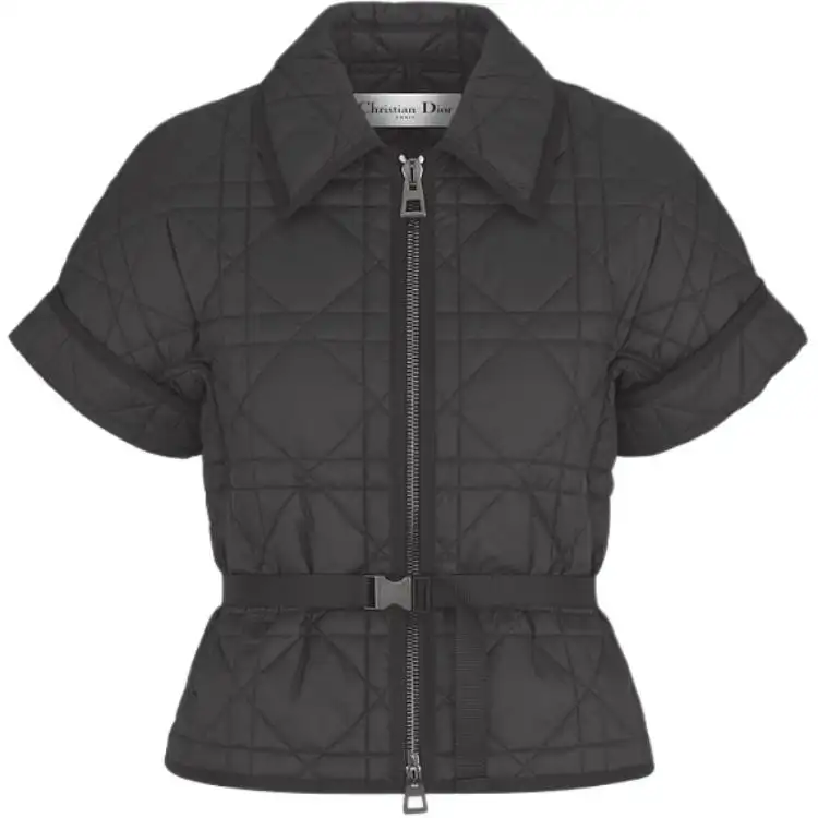 DIOR Macrocannage Short Sleeved Jacket Jackets & Coats Women's Black