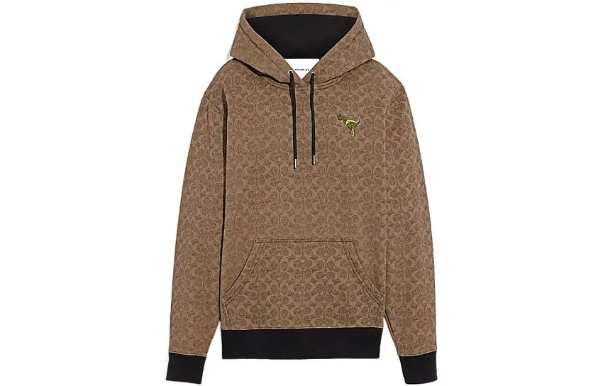 COACH Sweatshirts Women's Brown Hooded Moderate Regular