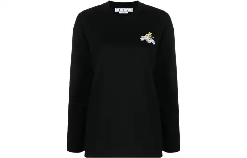 OFF WHITE Flower Arrow Ls Over Cas Tee Black/Multi