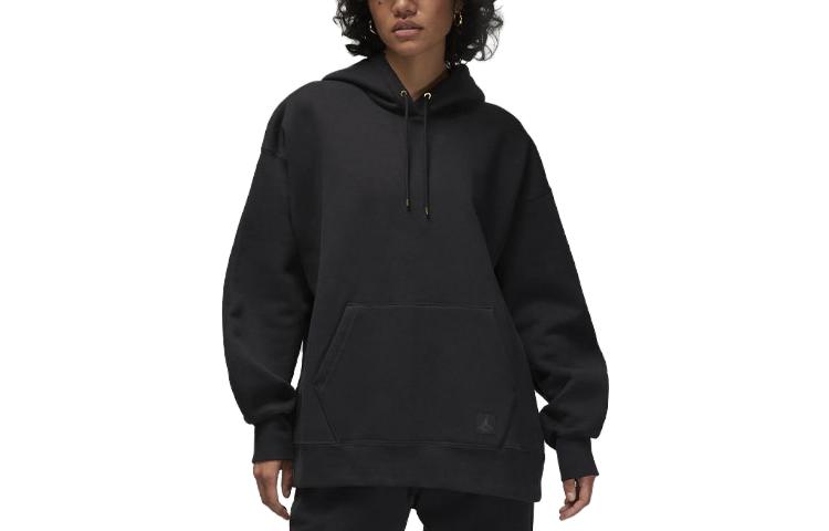 Jordan Flight Sweatshirts Women's Black Hooded Moderate Regular