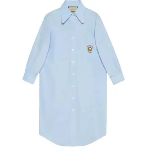 GUCCI Shirts Women's Blue Lapel Moderate Other