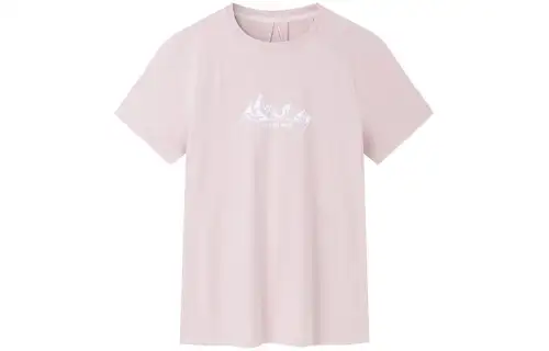 ANTA Champion All Weather Collection T Shirts Women's Smoke Gray Pink Crew Neck Moderate Straight Fit