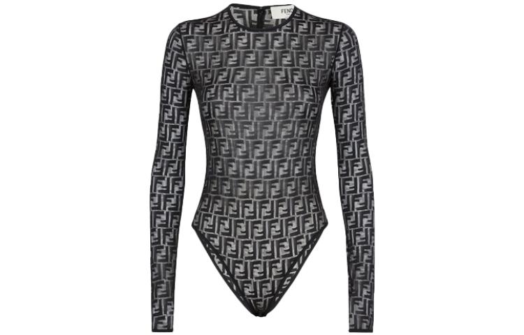 Женское боди Fendi FW22 Lace Body (черное)