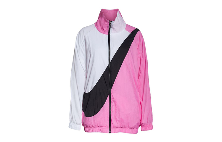 Женская куртка Nike Sportswear Woven Swoosh Jacket (розово-белая) — фото 1