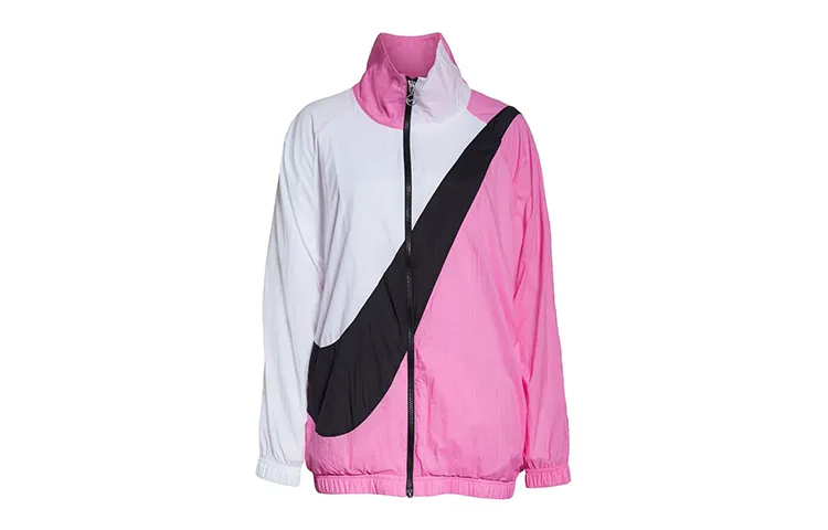 Nike Jackets Women's Pink White Stand Collar Moderate Other
