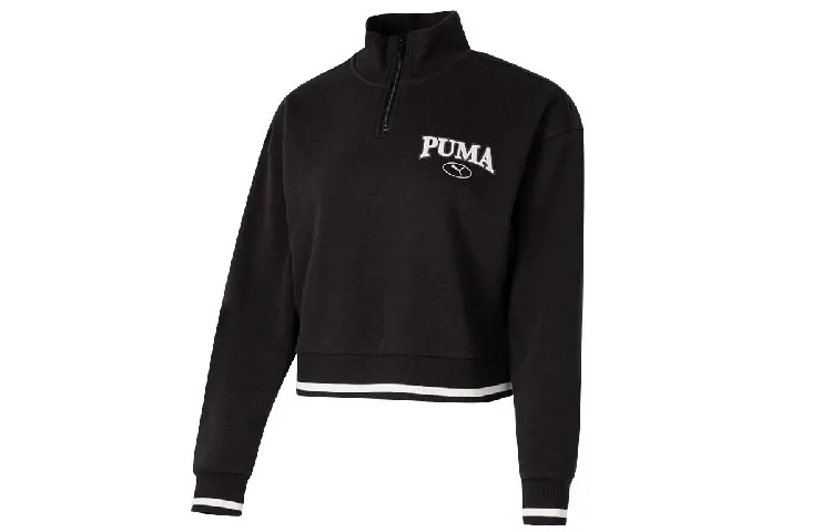 PUMA Sports Life Collection Sweatshirts Women's Black Stand Collar Moderate Straight Fit