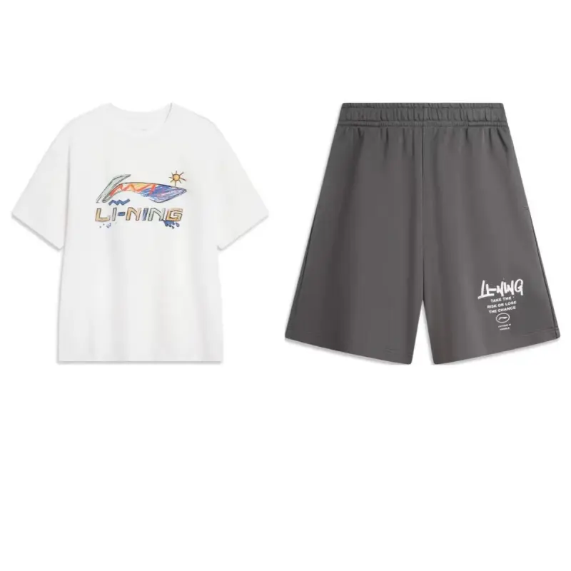 Li Ning Sports Life Collection Casual Sportswear Men's White/Obsidian Gray