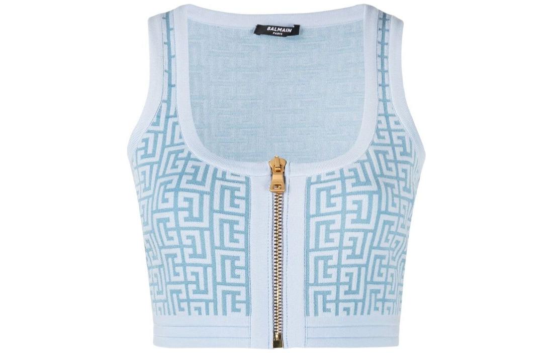 Женская футболка BALMAIN SS22 (синяя)