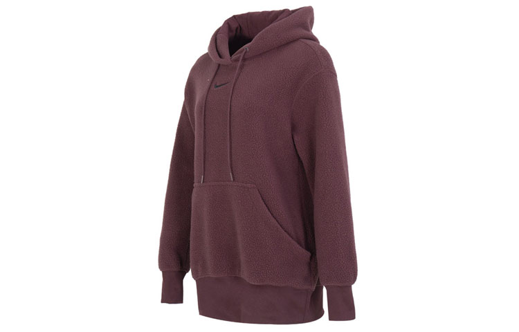 Женское худи Nike W Nsw Plsh Po Hoodie (бордовое)