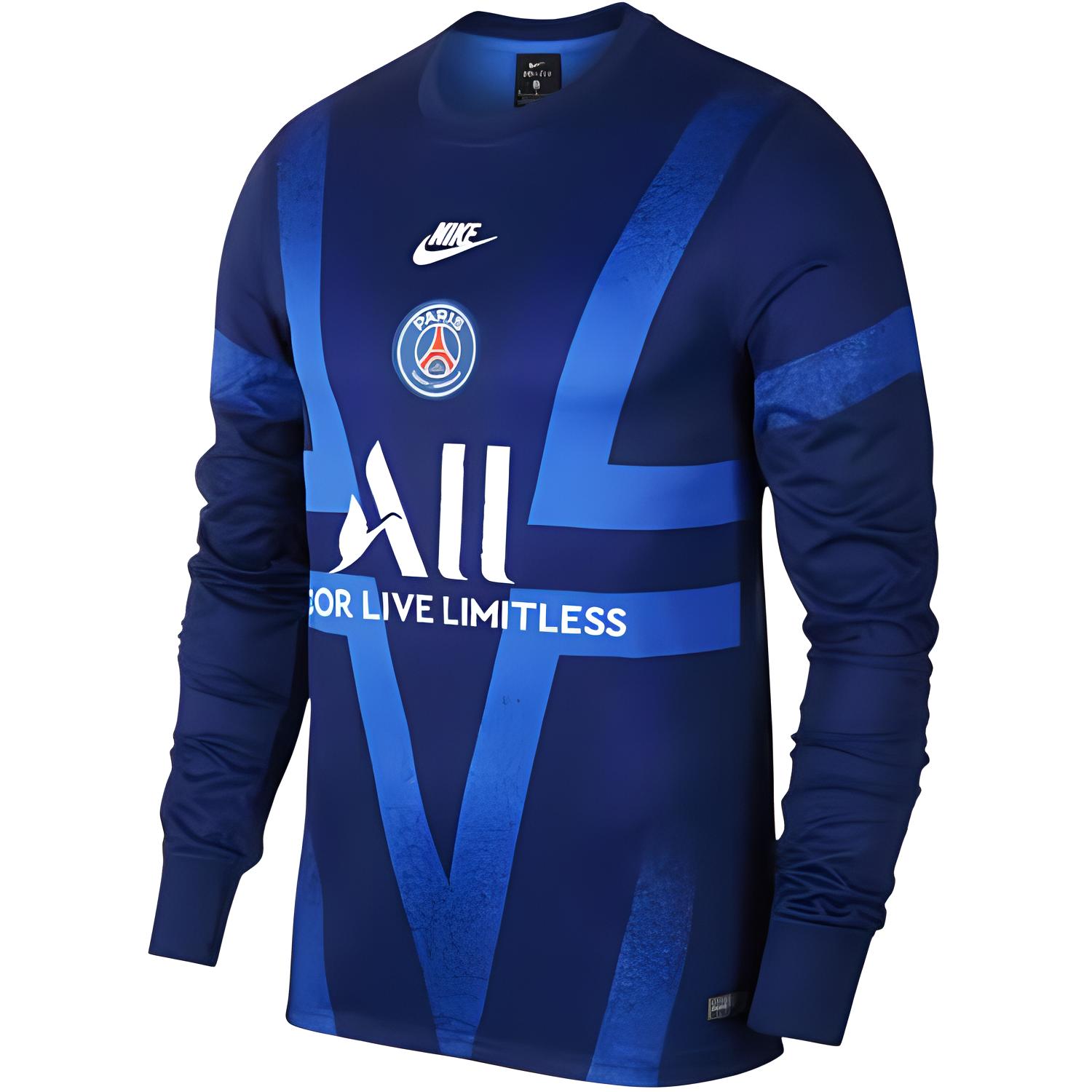 Nike Paris Saint Germain Player Issue European Pre Match Training Soccer Jersey Men’s Blue