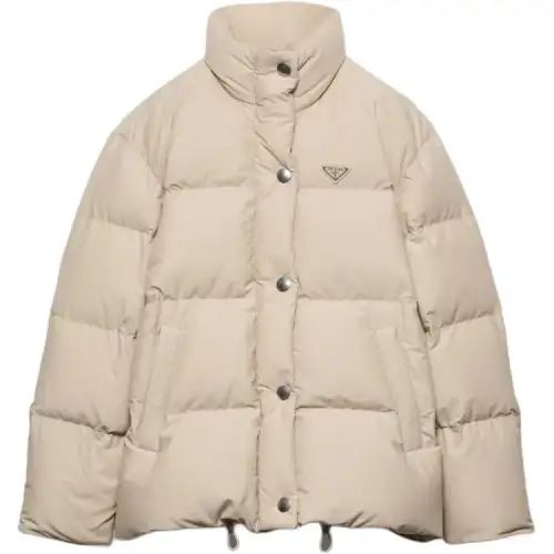 PRADA Technical Fabric Down Jacket Jackets & Coats Women's Beige