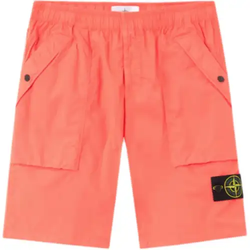 STONE ISLAND Casual Shorts Men's Papaya