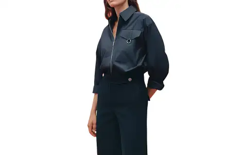 HERMES SS23 Shirts Women's Navy Lapel Moderate Other
