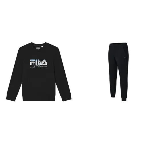 FILA Sweatshirt Sets Unisex Crew Neck Moderate