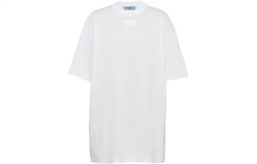 Prada embroidered triangle-logo T-shirt