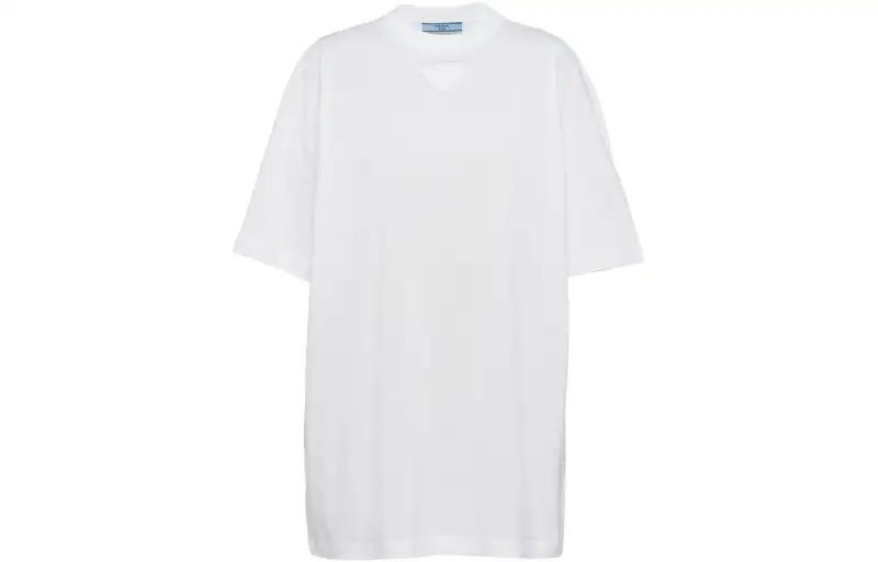 Prada embroidered triangle-logo T-shirt