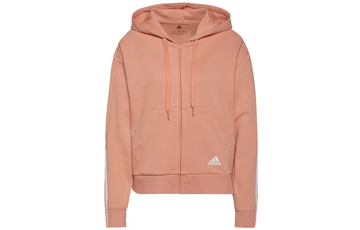 Adidas Jackets Women's Pink Hooded Moderate Mock Two-Piece