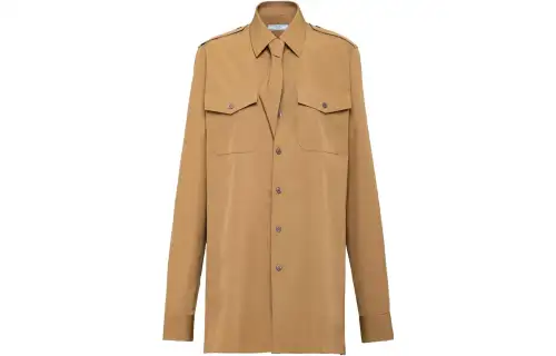 PRADA Shirts Women's Cork Beige Lapel Moderate Other