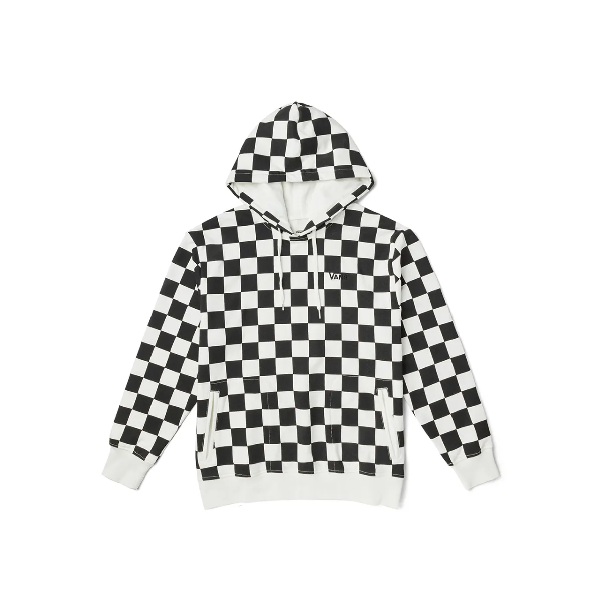 Vans Sweatshirts Women's Black White Checkerboard Hooded (Non-detachable) Moderate
